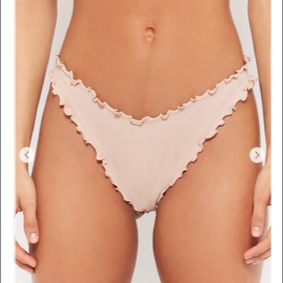 Ribbed-edge bikini in baby pink - Picture 2 of 7